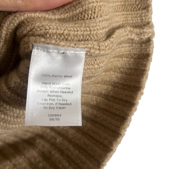 Talbots Pure Merino Wool Ribbed Knit Button Front Cardigan Brown Size Medium - Picture 6 of 7